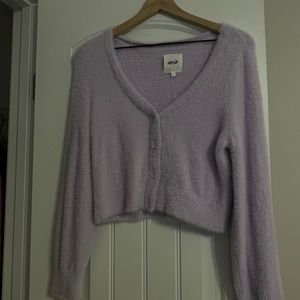 Aerie fuzzy crop cardigan